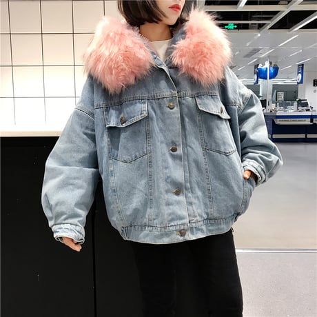 ボリュームファー デニムボアジャケット 2色展開