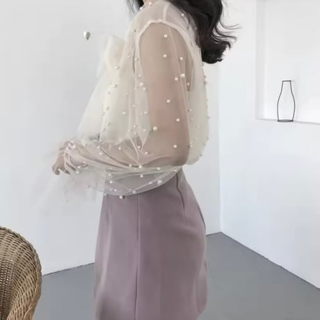 パールリボンブラウス 3色展開