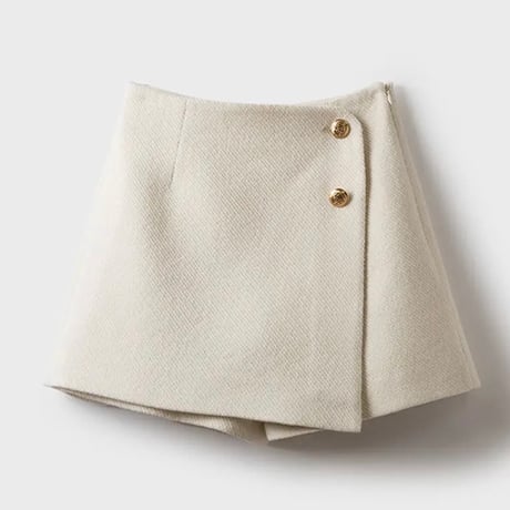 ゴールドボタン ハイウエストスコート 2色展開