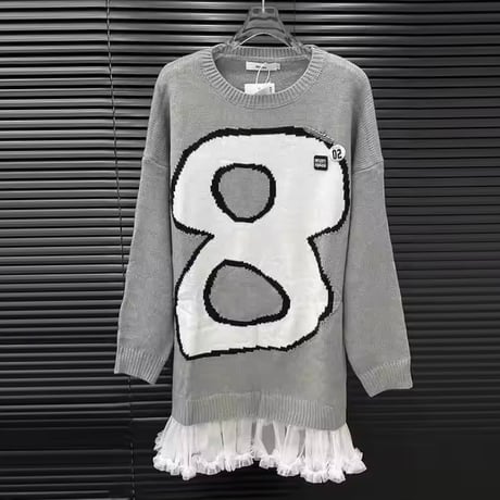 エイトヘムレースニットワンピース 3色展開