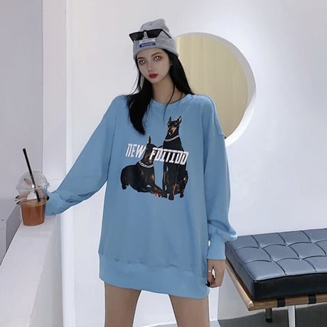 ドッグプリント オーバートップス 2色展開