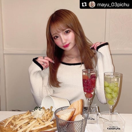 ラインネック パフショルダーニット 5色展開