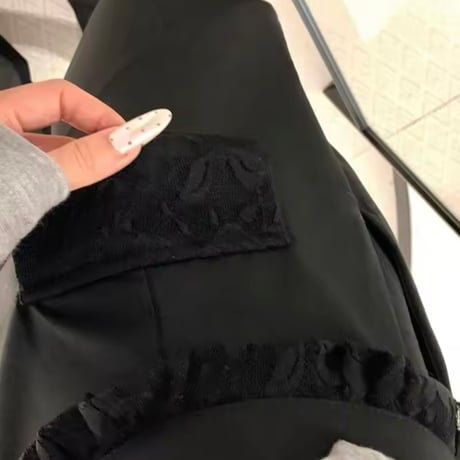 レーストリムストレートパンツ 2色展開
