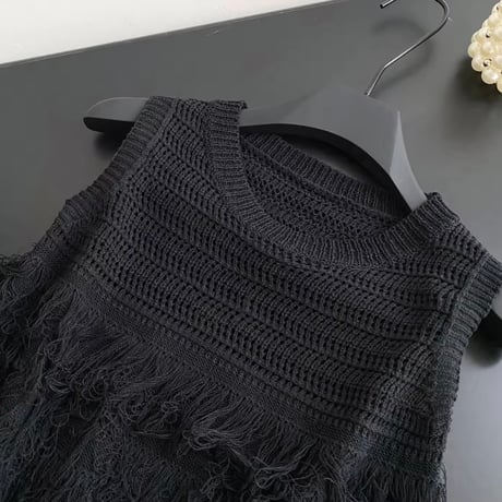 タッセルサマーニットトップス 4色展開