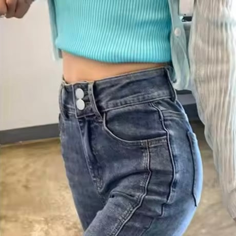 パールスリットデニムパンツ 2色展開