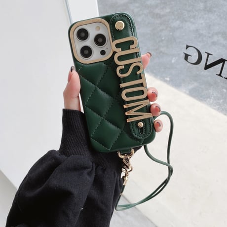 【カスタム】キルティング バンドストラップiPhoneケース 5色展開