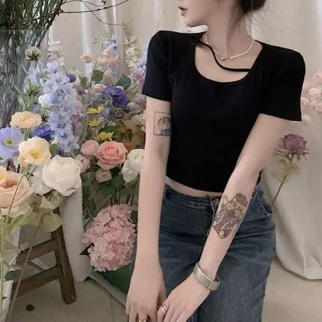 バックリボン ショートTシャツ