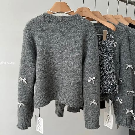 リボンステッチカーディガン 2色展開