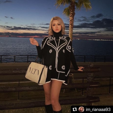 フェイクジャケット ハイネックポンチョ 2色展開