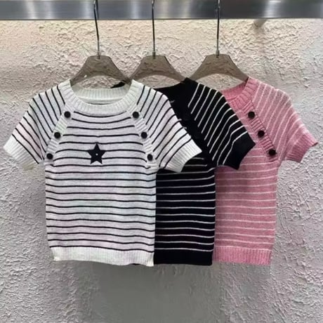 スターステッチボーダーニット 3色展開