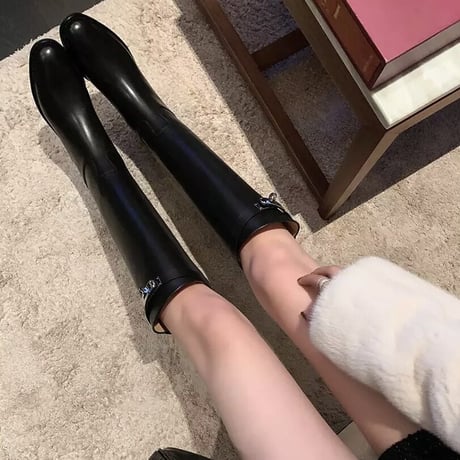 バックルベルト ロングブーツ 2色展開