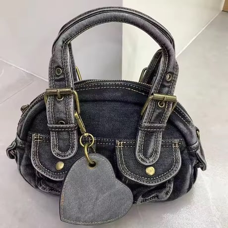 ハートミラーデニムバッグ 3色展開