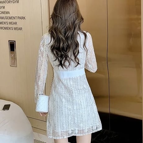 フラワーチェックシースルー ワンピース