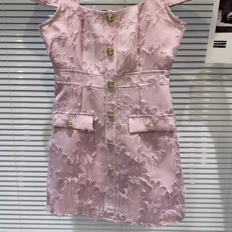 スクエアネックタッセルワンピース 3色展開
