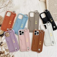 【カスタム】レザーストラップ カードケースiPhoneケース 8色展開
