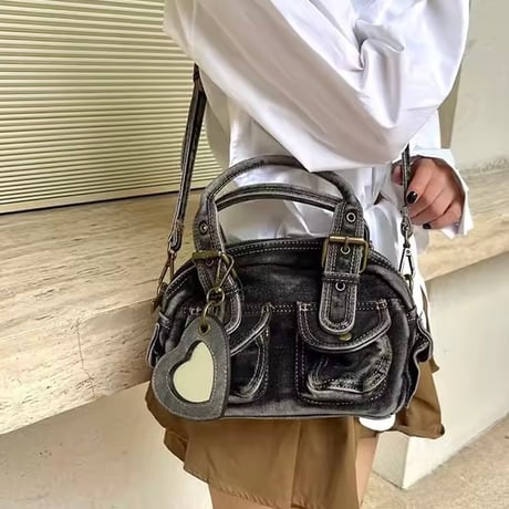 ハートミラーデニムバッグ 3色展開