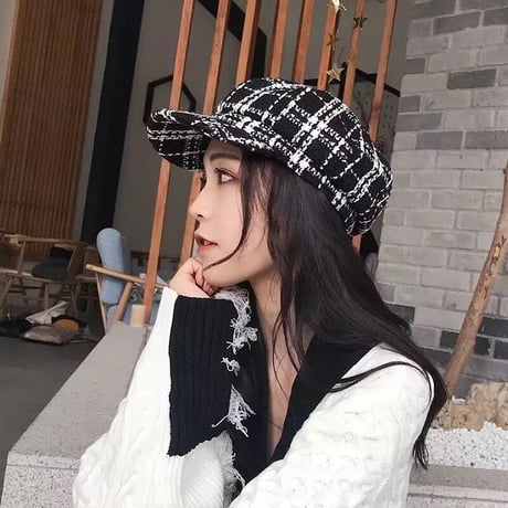 モノトーンチェック キャスケット