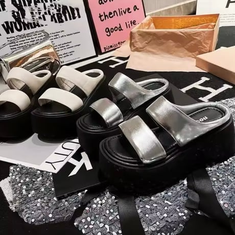カジュアルダブルバンドサンダル 3色展開