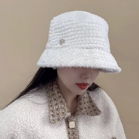 ストーンロゴ ボアバケットハット 2色展開