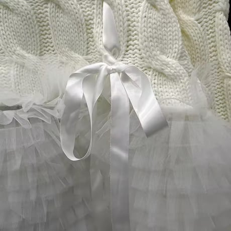 リボンチュールケーブルニット 2色展開
