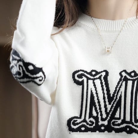 ビッグロゴ カシミヤニット 4色展開