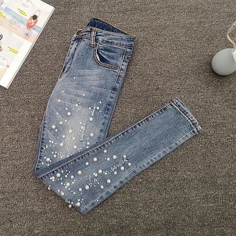 パールストレッチ ウォッシュデニムパンツ