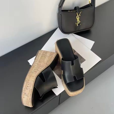 コルクウェッジサンダル 3色展開