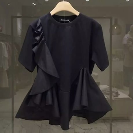 フリルデザイン Tシャツ 2色展開