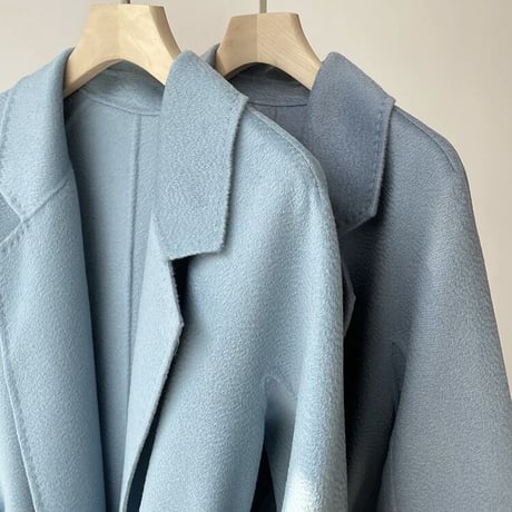 【高品質】カシミヤウール ロングコート 6色展開