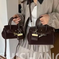 【2サイズ】バッグチャーム付きバッグ 4色展開