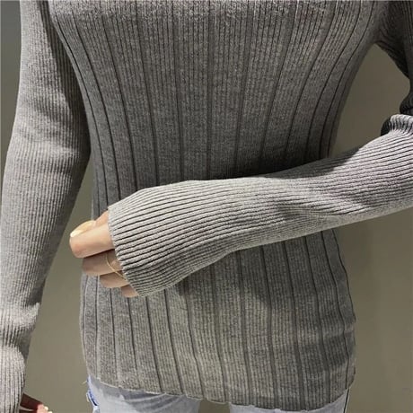 ゴールドボタン スリムニット 3色展開