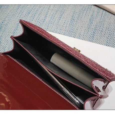 エナメルレザーチェーンバッグ 3色展開