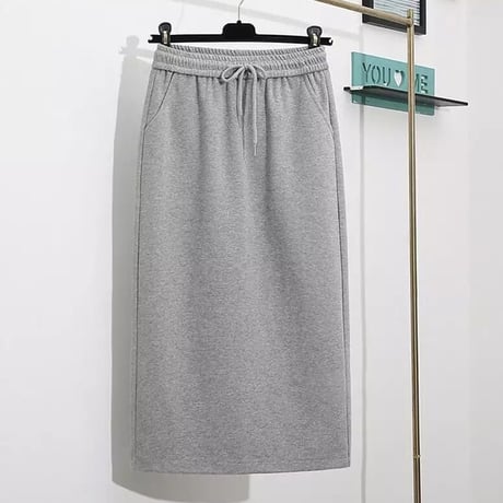 【即納】バックスリット スウェットスカート