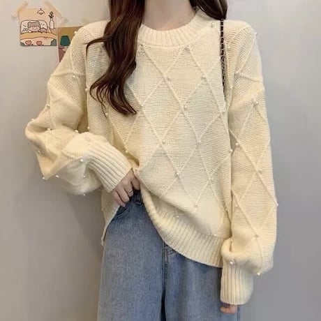 パールクロス ニット 4色展開