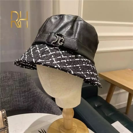 ツイード切り替え ストーンバケットハット 3色展開
