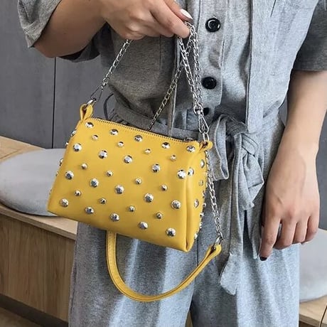 ビジュー ミニボストンバッグ 8色展開