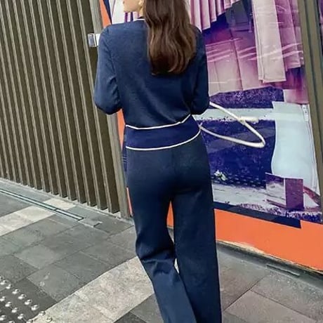 ネイビーラメライン セットアップ