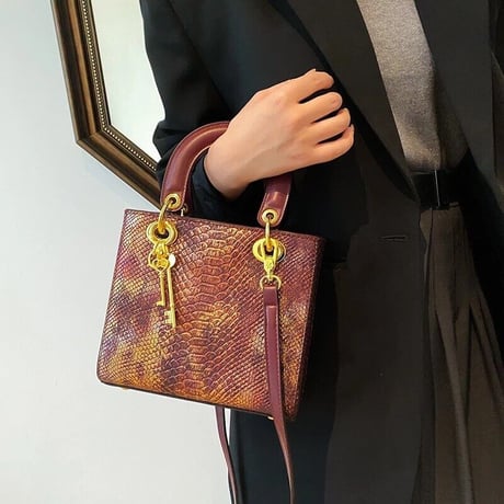 キーチャーム スネークスキンバッグ 4色展開