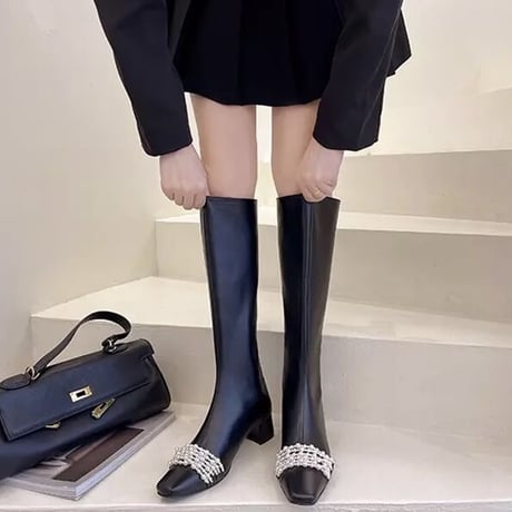 パールライン ロングブーツ 2色展開