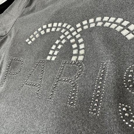 【Gray即納】ビジューハイデザイン ロゴTシャツ 3色展開