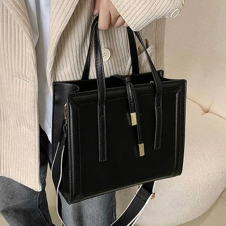 ストラップ レザースクエアバッグ 9色展開