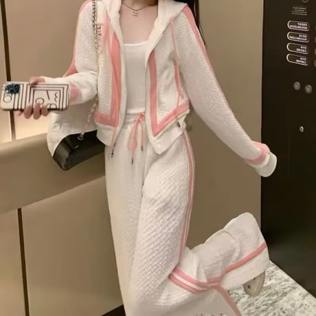 ピンクラインワッフルセットアップ