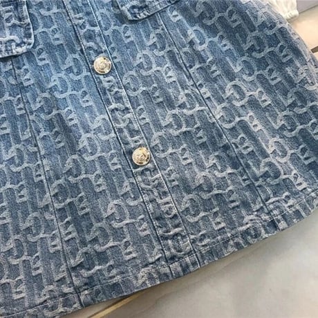 ブラウス デニムデザインワンピースセット