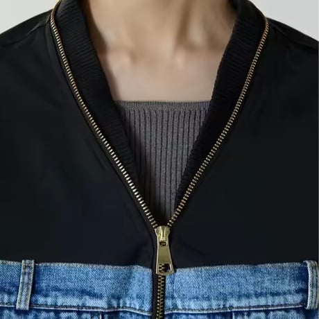 チュールパッチワークデニムジャケット 3色展開