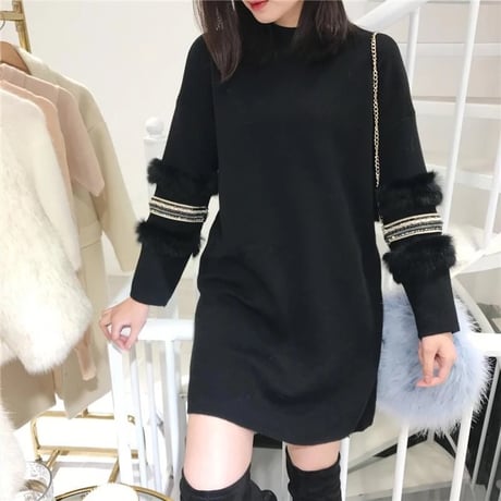 ボヘミアライン ニットワンピース 3色展開