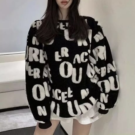 ワッフルメッセージ プルオーバーニット 4色展開