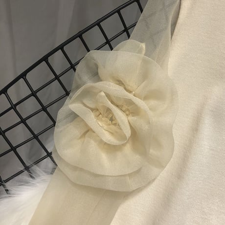 フラワーシースルースリーブ ニット 3色展開