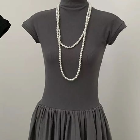 ウエスト切り替え カシュクールワンピース 2色展開