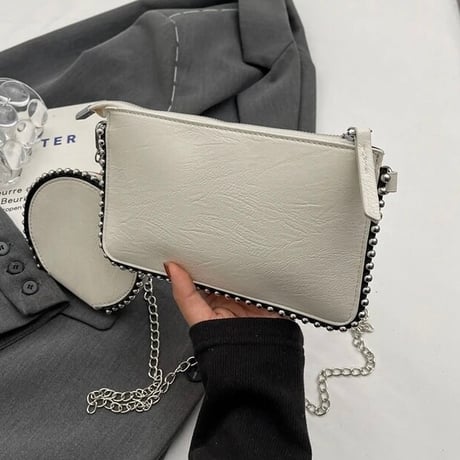 シルバーリベット ダブルバッグ 4色展開
