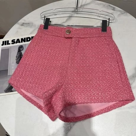 ハイウエストラメ モチーフショートパンツ 3色展開